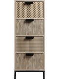 Industrial chest of drawers with four drawers with metal structure in black and brown