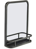 Industrial Wall Mirror with Metal Shelf, Elegant Iron Frame for Bathroom, Entryway, or Bedroom