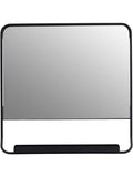 Espejo decorativo de pared con marco negro, formato redondo de 45 cm para recibidor, dormitorio o salón